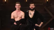 Le domi en cuir Richard baise le minet Jack Waters