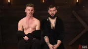 Le domi en cuir Richard baise le minet Jack Waters
