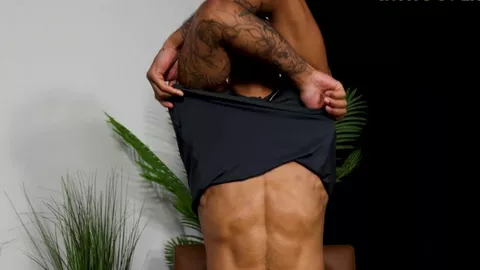 Lo stallone tatuato James Harp si sega davanti alle telecamere!