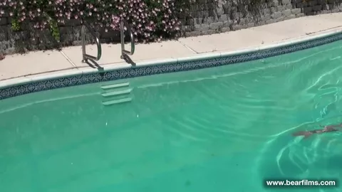 Threesome hard in piscina — Bone Flexx, Sailor Blue & Aiden Storm (bareback)
