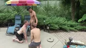 Notre cousin germain nous baise au bord de la piscine – Aiden Asher, Apollo Fates & Jesse Bolton