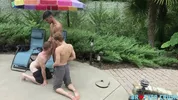 Notre cousin germain nous baise au bord de la piscine – Aiden Asher, Apollo Fates & Jesse Bolton