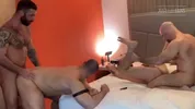 Orgia bareback — Adam Russo, Jake Nicola, Sean Harding & Jaxx Thanathos