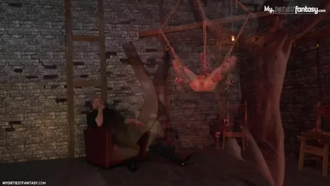 Minet novinho suspenso, cu dilatado