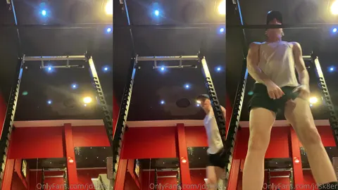 Jordan zeigt seinen Schwanz im Fitnessstudio