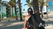 Bastian Karim, Rico Vega et Roque Rems - Baisé en doublet après son cours de roller