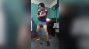 Jesus en boxer jalandose el pene avienta semen #2