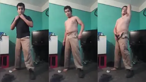 Jesus en boxer jalandose el pene avienta semen #4