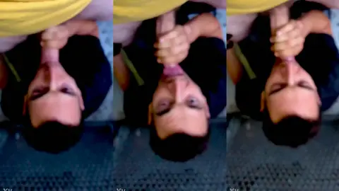 il pompe un gros gland dans l’escalier d’une cité