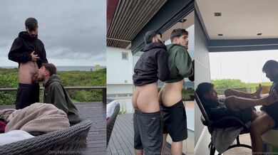 Tíos barbudos pasándoselo bien