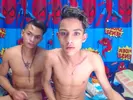 Pareja de twinks novios camboys con dos pollas grandes en cam
