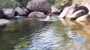 Chico curioso de Alagoas tomando polla en la cascada