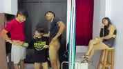Show caliente en grupo con amigos twinks