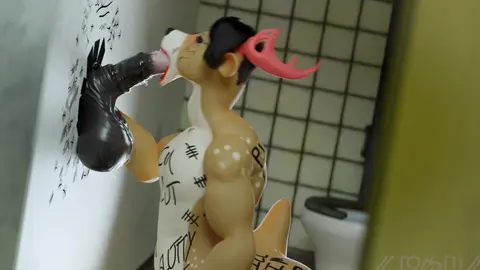 Reindeer Boy mamando en el gloryhole