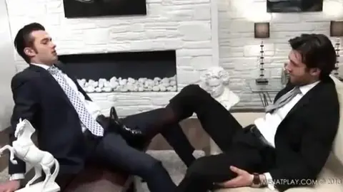 Businessmen clothed sex