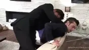 Businessmen clothed sex