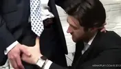 Businessmen clothed sex