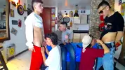 Orgía caliente en grupo con camboys