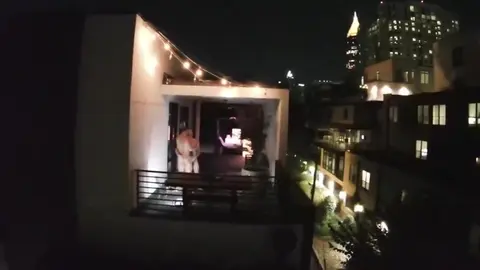 Secret Celebrity Rooftop Threesome