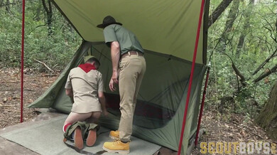 Scout And Scoutmaster In The Tent