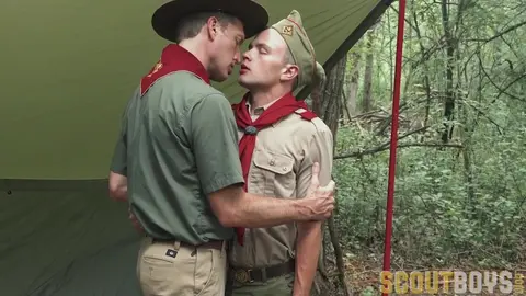 Scout And Scoutmaster In The Tent