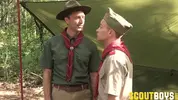 Scout And Scoutmaster In The Tent