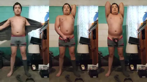 Jesus en boxer jalandose el pene avienta semen 89