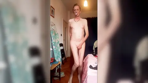 nude but chic wearing a red tie and sexy underwear