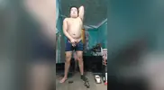Jesus en boxer jalandose el pene avienta semen #110