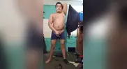 Jesus en boxer jalandose el pene avienta semen #112