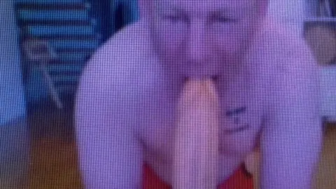 Faggot suck a big dildo