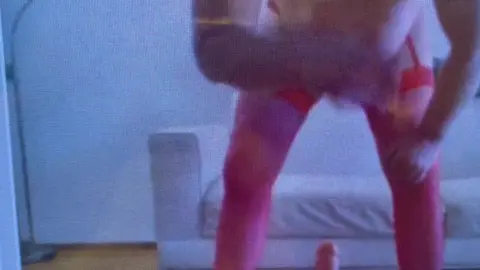 Sissy faggot lick her own sperm