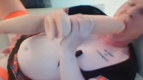 Sissy faggot ride big dildo