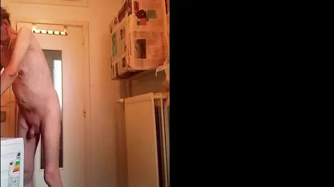 wally working nude home