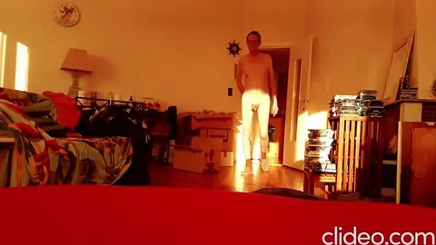 wally working nude home