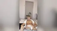 Blonde Barbie plays with his Hole