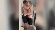 Blonde Barbie and boyfriend steamy shower