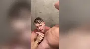 Blonde Barbie and boyfriend steamy shower