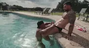 Fitcamguy fucks Javao in his boyfriend's pool