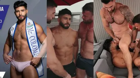 Mr. Colombia gets fuck by 2 Daddies