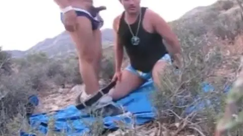 Hot amateurs in sexy outdoor cock riding