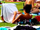 Teen Twink Jerks Off in Public Outside A Pool, And Cums in His Swimsuit Then He Licks