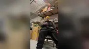 Security Officer Jerks At Work