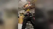 Security Officer Jerks At Work