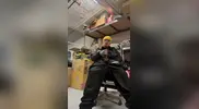 Security Officer Jerks At Work