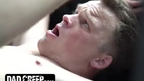 horny old man fools his sexy young stepson and makes him gagg on his cock and bang hi