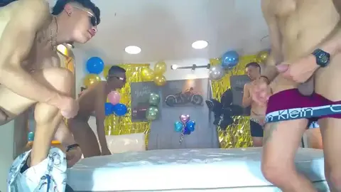 sex hot twinks group orgie friends show