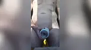 German daddy handfree huge cumshot with masturbator help ?