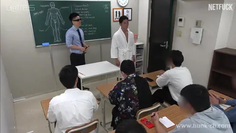 Akiya gets fucked by The Instructor while being watched by the students.
