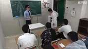Akiya gets fucked by The Instructor while being watched by the students.